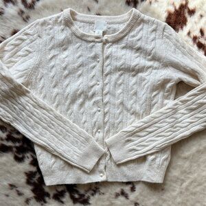 H&M Cream Cable Knit Cardigan